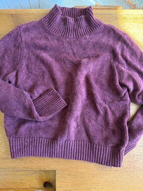 Wilfred Aritzia Purple Mock Neck Sweater Size M Ribbed Oversized Knit